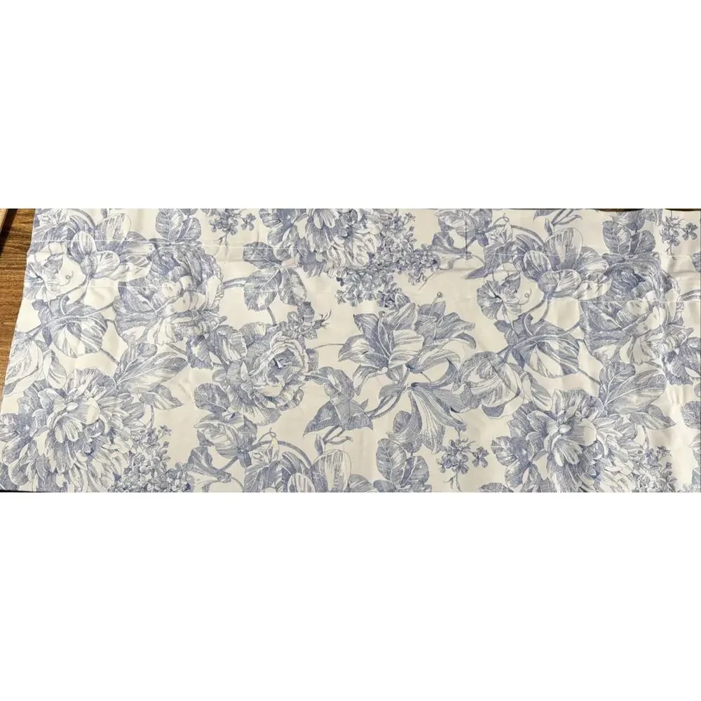 NIP Waverly Garden Toile Heirloom Collection Blue Ivory Valance 84x15